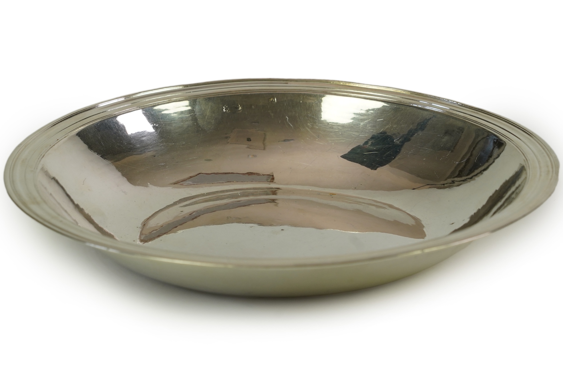 A rare late Charles II silver circular deep plate, makers mark 'D' (Jackson's reference P.139)